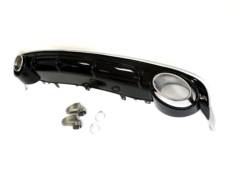 Диффузор (заднего бампера) Black Silver/Chrome Pipe (в стиле RS6) на Audi A6 C7 2014-2018 427796 фото Диффузор (заднего бампера) Black Silver/Chrome Pipe (в стиле RS6) на Audi A6 C7 2014-2018 427796 фото
