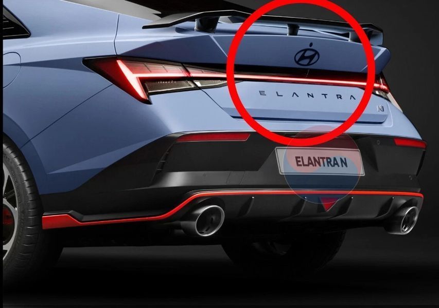 Задняя эмблема Hyundai Elantra 2024- NEW Black Edition черный сатин 86302IB000 523490 фото