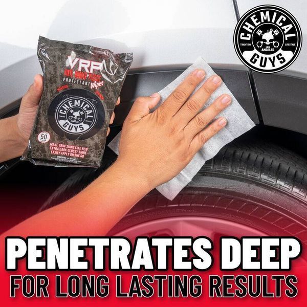 Салфетки Chemical Guys VRP Protectant Car Wipes for Vinyl, Rubber, and Plastic 50 Wipes 408577 фото