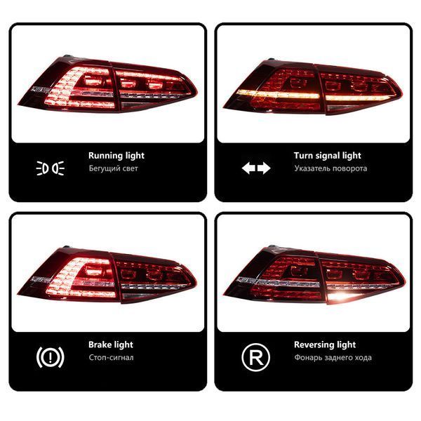 Задние фонари на Volkswagen Golf 7 2013-2017 LED 430485 фото