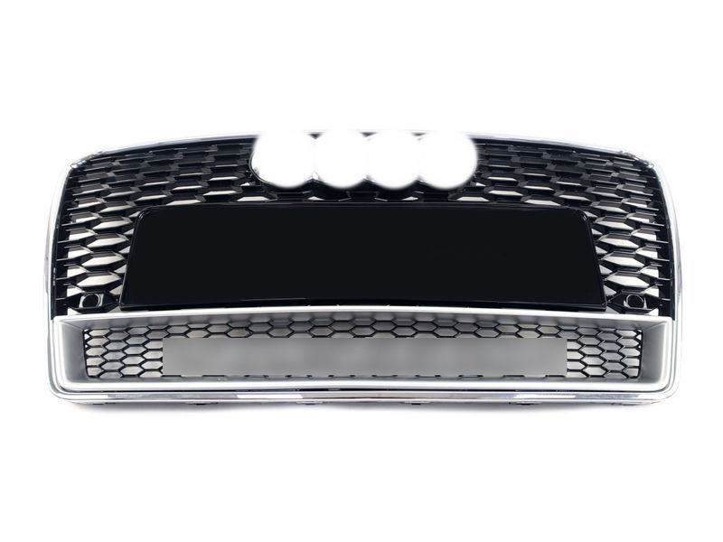 Решетка радиатора на Audi A7 2010-2014 в стиле RS7 Chrome Black quattro 429940 фото