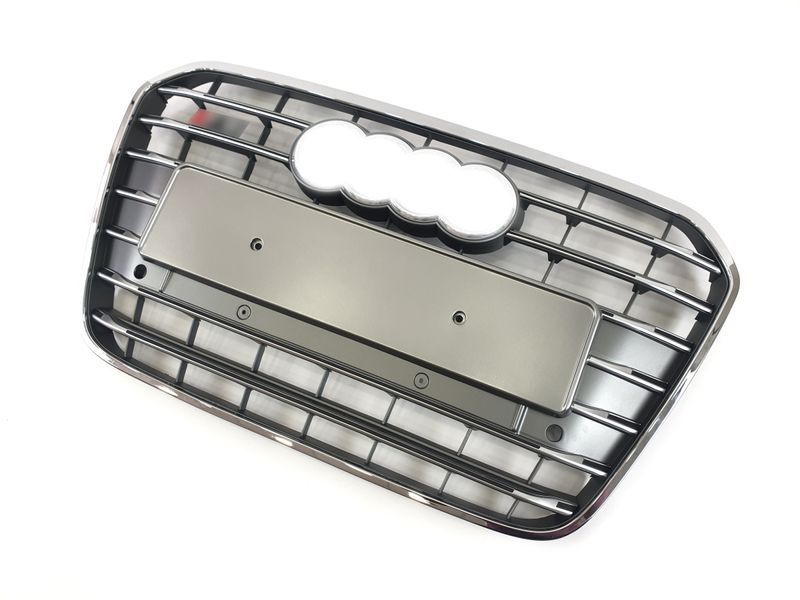 Решітка радіатора на Audi A6 C7 2011-2014 стиль S6 Silver Chrome 427393 фото
