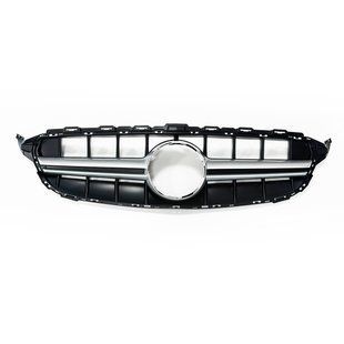 Решітка радіатора на Mercedes C-class W205 2014-2018 стиль AMG C63 S Silver Black 522028 фото
