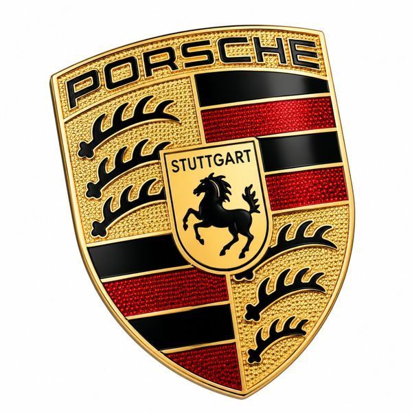 Автологотип емблема Porsche Gold на капот золотий 523633 фото