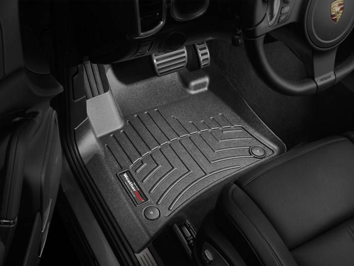 3D килимки для Volkswagen Touareg, Porsche Cayenne 2010-2018 чорні передні WeatherTech 443331 47032 фото