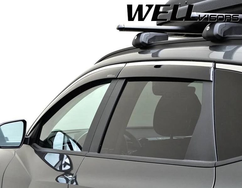 Дефлекторы окон на Hyundai Tucson 2022- USA с хром молдингом WELLvisors 355348 фото