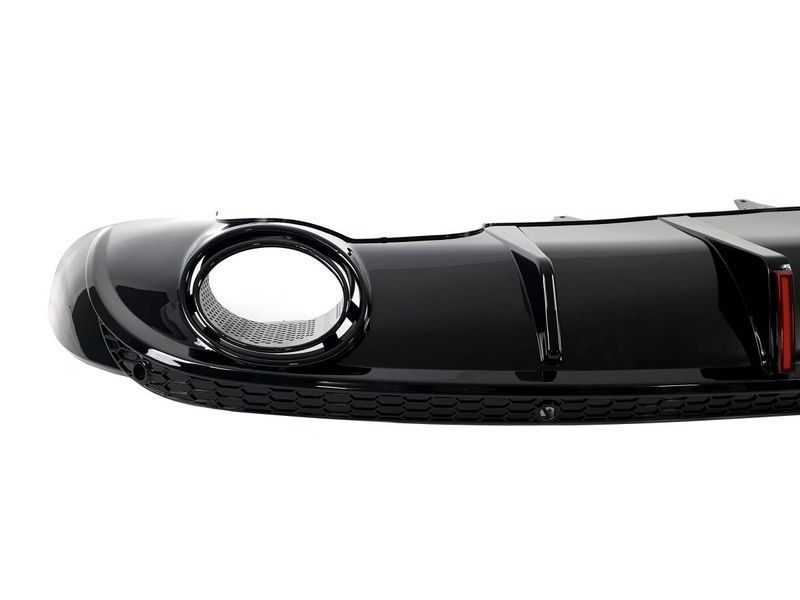 Диффузор (заднего бампера) Full Black/Black Pipe (в стиле RSQ5 + лед стоп) на Audi Q5 2012-2016 429702 фото