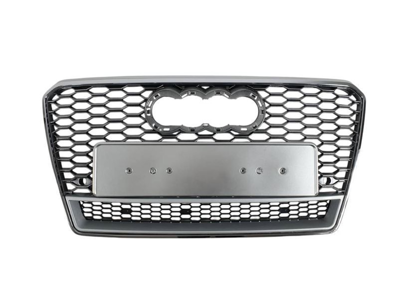 Решітка радіатора на Audi A7 2010-2014 стиль RS7 Silver Chrome quattro 427333 фото