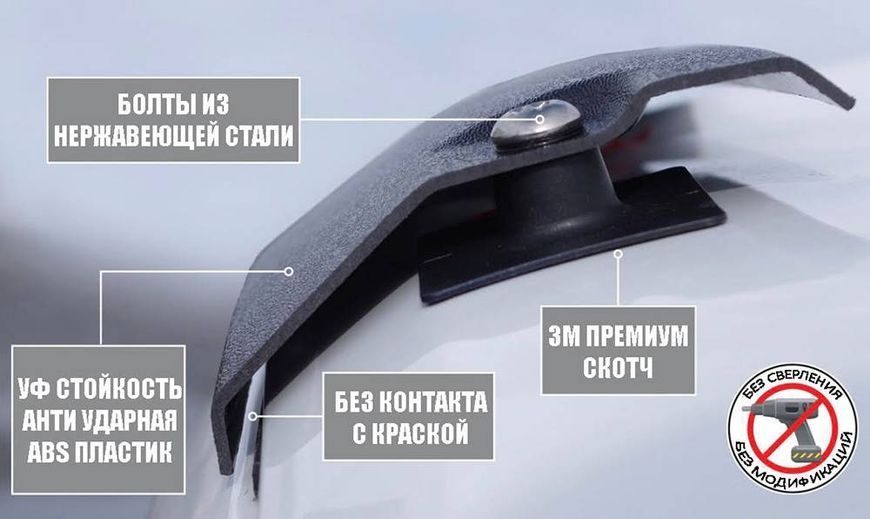 Дефлектор капоту на Dodge RAM 2009-2018 структурний Textured Tough Guard TG-6R09 229308 фото
