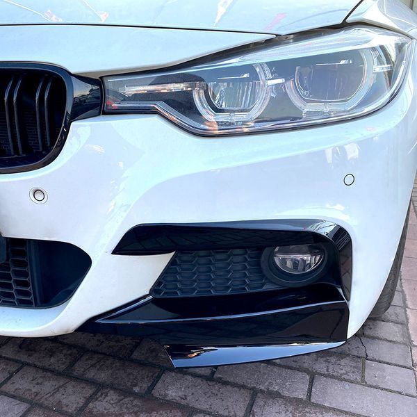 Накладки переднього бампера BMW 3 F30, F31 2011-2018 M-Paket нижні Чорний глянець 523625 фото