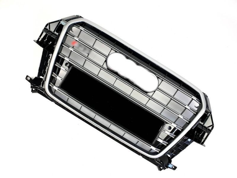 Решітка радіатора на Audi Q3 2011-2014 стиль SQ3 Black Silver 429956 фото