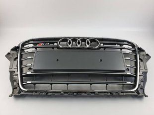 Решітка радіатора на Audi A3 2012-2016 стиль S3 сіра з хромом 240975 фото