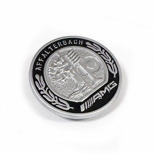 Передня емблема Mercedes AMG Affalterbach на капот 57мм сіра 522991 фото