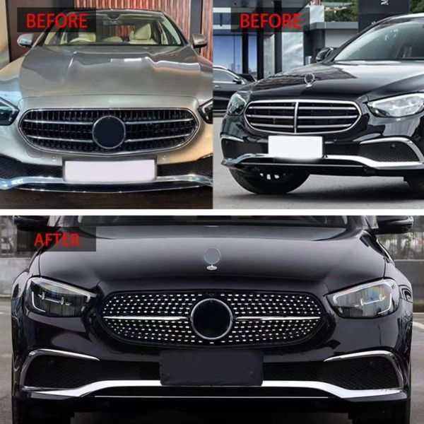 Решетка радиатора на Mercedes E-class W213 2020-2023 Diamond Silver под камеру 522032 фото