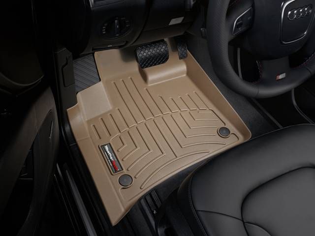 3D коврики для Audi Q7 2006-2014 бежевые передние WeatherTech 451511 46140 фото