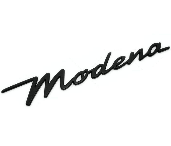 Автологотип емблема напис Maserati Modena Black чорний глянець на крила 430549 фото