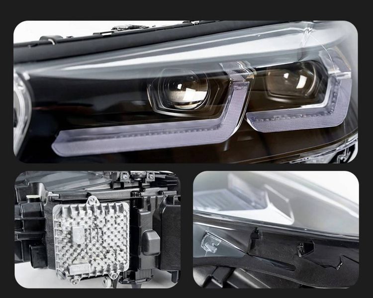 Передні фари на BMW 5 Series G30 2017-2020 FULL LED замість оригінальних ксенонових фар 2020 look 430403 фото Передні фари на BMW 5 Series G30 2017-2020 FULL LED замість оригінальних ксенонових фар 2020 look 430403 фото