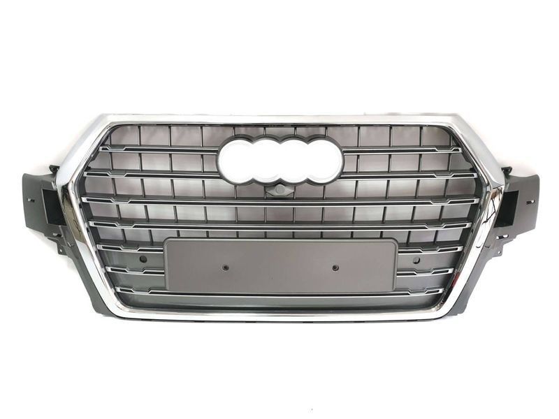 Решітка радіатора на Audi Q7 2015-2020 стиль SQ7 Silver Chrome 429968 фото