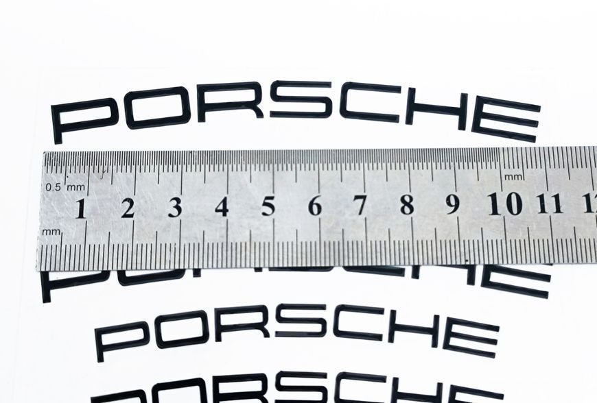 Наклейки на супорт PORSCHE чорні вигнуті 431058 фото