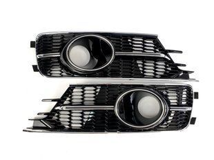 Решетки в бампер Chrome Black (Ultra под дистроник) на Audi A6 C7 2014-2018 429136 фото