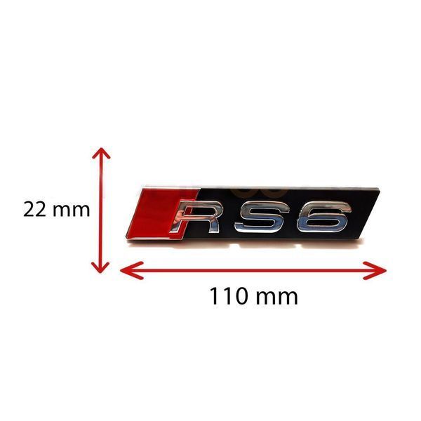 Автологотип шильдик эмблема надпись Audi RS6 в решетку радиатора хром 241266 фото