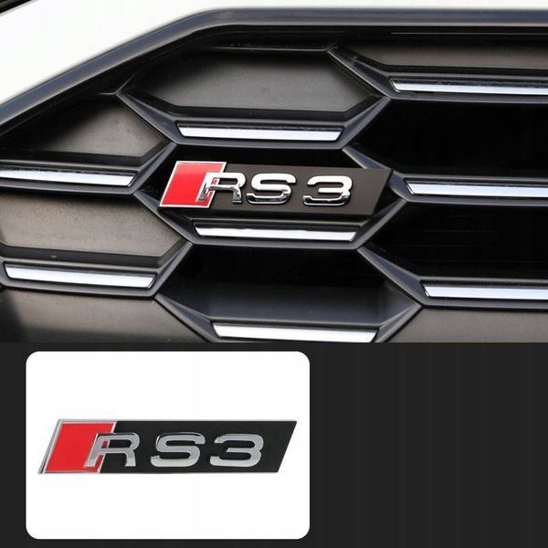 Автологотип шильдик эмблема надпись Audi RS3 в решітку радіатора хром на платформе 418332 фото