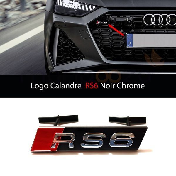 Автологотип шильдик эмблема надпись Audi RS6 в решетку радиатора хром 241266 фото