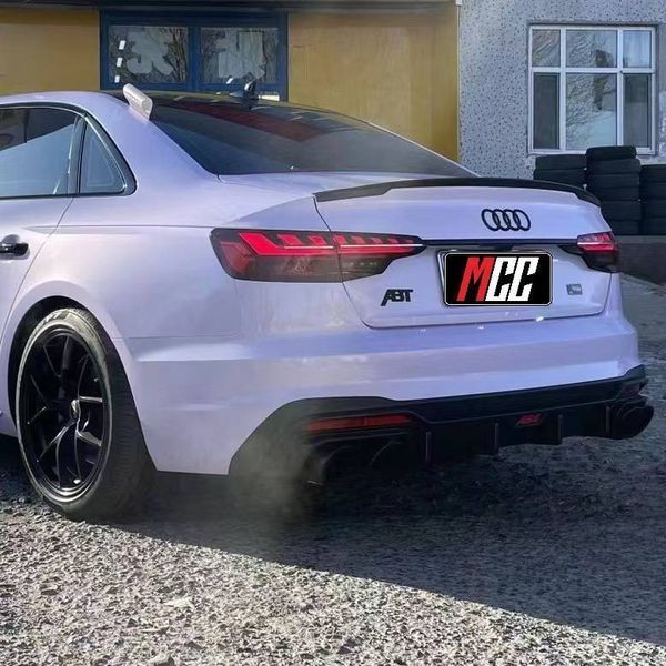 Спойлер на Audi A4 2015- стиль ABT аквапринт під карбон 414450 фото