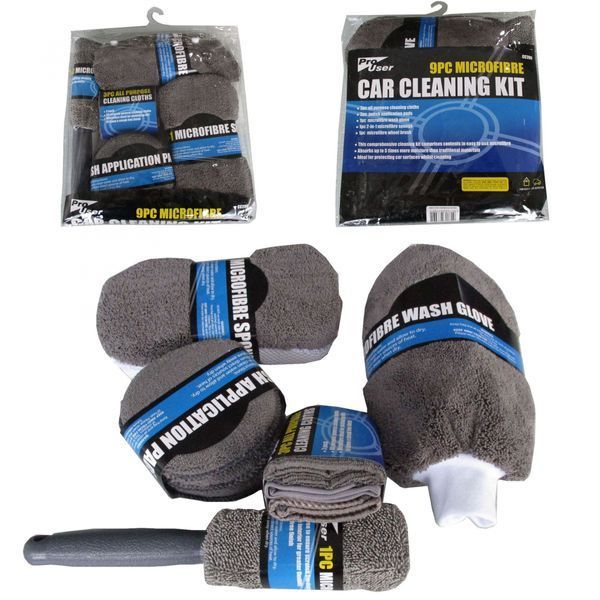Набор аппликаторов и фибр по уходу за авто Pro-User 9 in 1 Car Cleaning kit 356755 фото