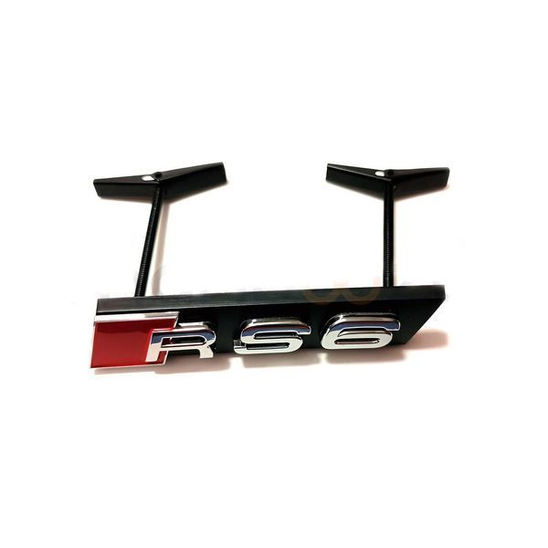 Автологотип шильдик эмблема надпись Audi RS6 в решетку радиатора хром 241266 фото