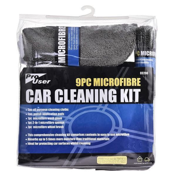 Набор аппликаторов и фибр по уходу за авто Pro-User 9 in 1 Car Cleaning kit 356755 фото