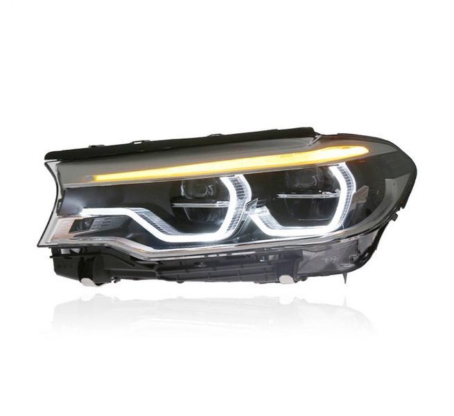 Передние фары на BMW 5 Series G30 2017-2020 FULL LED вместо оригинальных ксеноновых фар SY 430405 фото