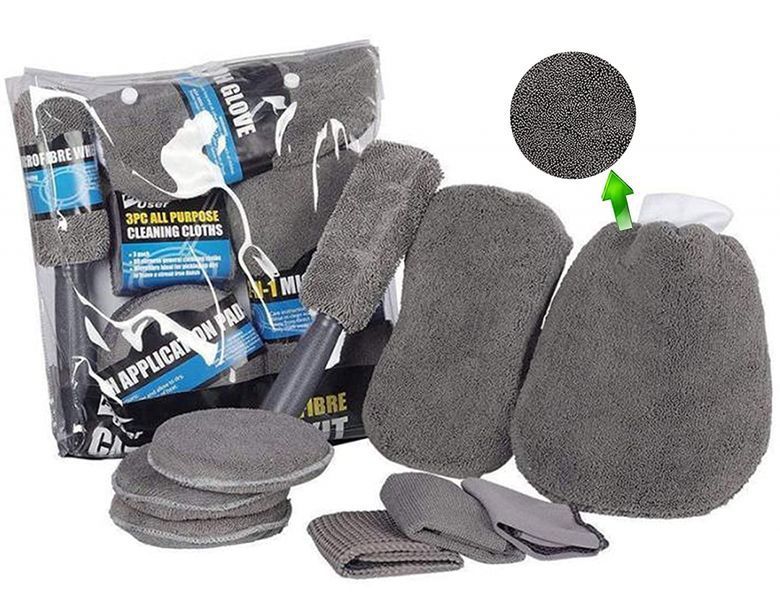 Набор аппликаторов и фибр по уходу за авто Pro-User 9 in 1 Car Cleaning kit 356755 фото
