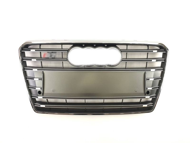Решітка радіатора на Audi A7 2010-2014 стиль S7 Silver Chrome 427406 фото