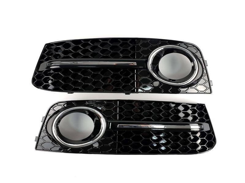 Решетки в бампер Chrome Black (в стиле RS4) на Audi A4 B8 2007-2011 429141 фото Решетки в бампер Chrome Black (в стиле RS4) на Audi A4 B8 2007-2011 429141 фото
