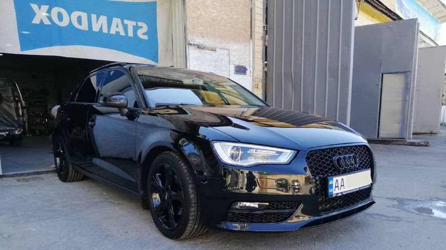 Решетки в бампер Full Black ( в стиле RS3 ) на Audi A3 2012-2016 429140 фото