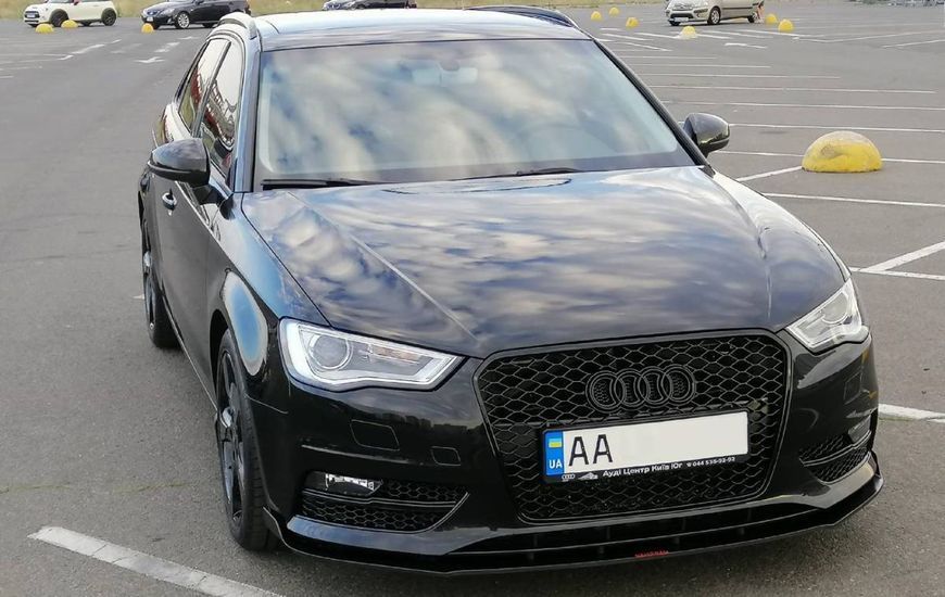 Решетки в бампер Full Black ( в стиле RS3 ) на Audi A3 2012-2016 429140 фото