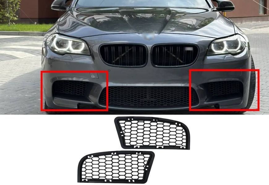 Решетки в бампер (под М5 бампер) на BMW 5 F10, F11 2010-2017 430036 фото