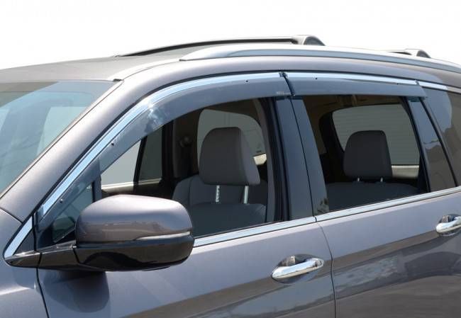 Дефлектори вікон для Honda Pilot 2016- з хром молдингом WELLvisors 3-847HD029 162738 фото