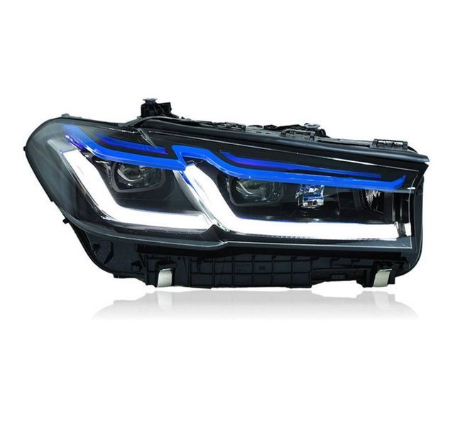Передние фары на BMW 5 Series G30 2020-2024 FULL LED вместо оригинальных ксеноновых фар 430406 фото
