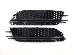 Решетки в бампер Full Black ( в стиле RS6 ) на Audi A6 C7 2011-2014 429144 фото