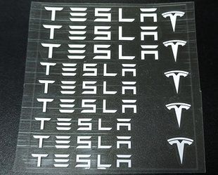 Наклейки на супорт Tesla білі 521628 фото