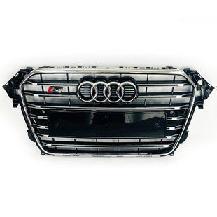 Решітка радіатора на Audi A4 B8 2011-2015 стиль S4 Chrome Black 240959 фото
