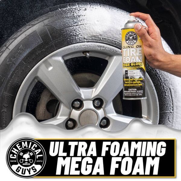 Піна для очищення шин 3 в 1 Chemical Guys Cling On Tire Foam High Gloss 3 in 1 Cleaner, Protectant, and Dressing 409723 фото