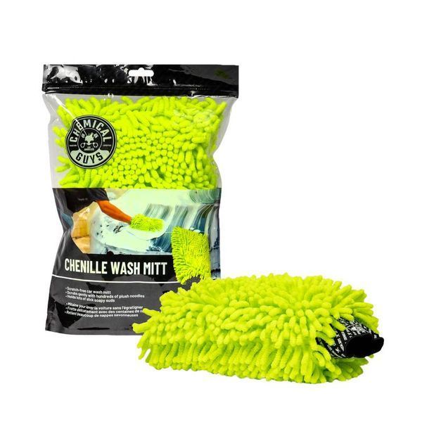 Рукавичка Chemical Guys Chenille Microfiber Car Wash Mitt Green з довгим ворсом 408824 фото