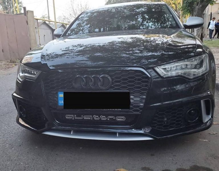 Решітка радіатора на Audi A6 C7 2011-2014 стиль RS6 Black quattro 241041 фото