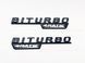 Автологотип емблема напис Mercedes Biturbo 4matic black x2 штуки комплект на крила 407927 фото 4