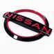Автологотип шильдик эмблема надпись Nissan 135x110мм Red черный глянец 523654 фото 3