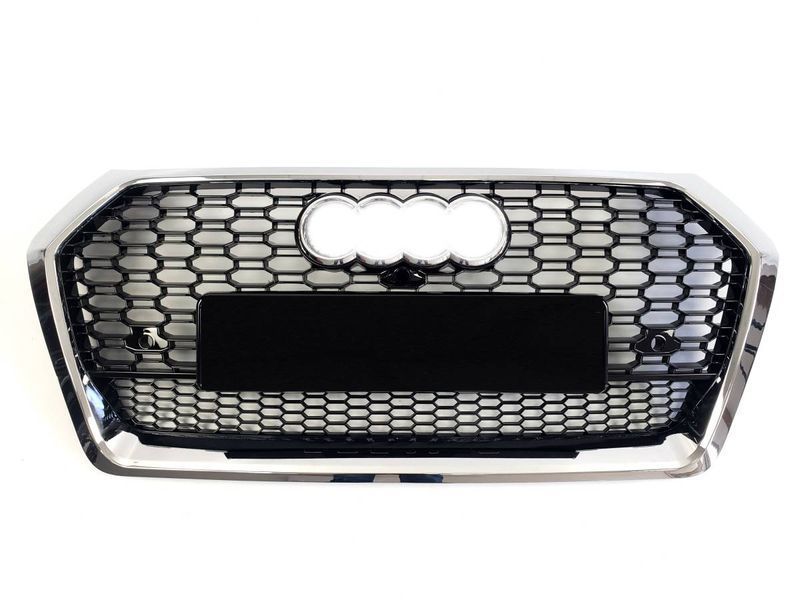 Решетка радиатора на Audi Q5 2016-2020 в стиле RSQ5 Chrome Black 427345 фото