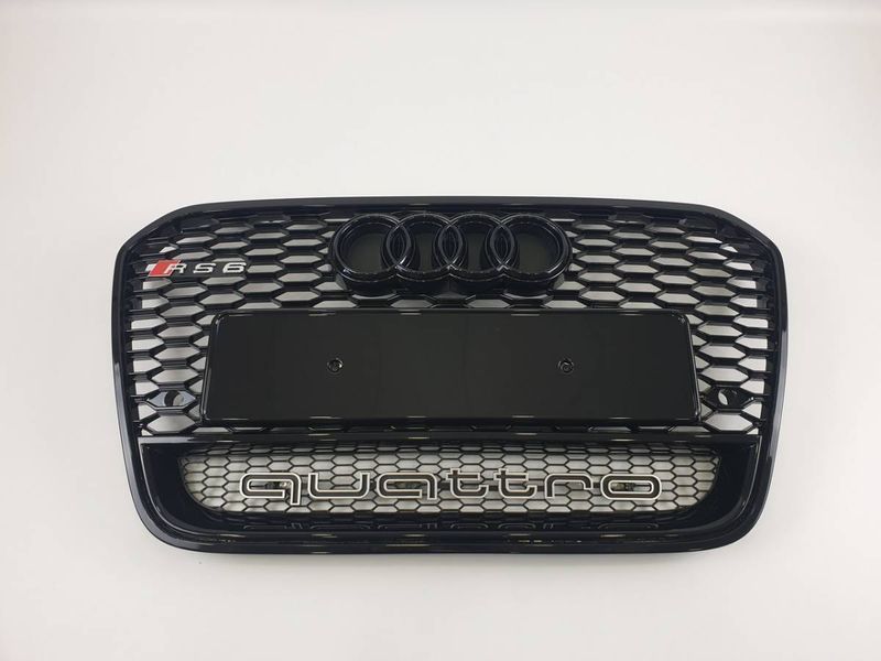 Решітка радіатора на Audi A6 C7 2011-2014 стиль RS6 Black quattro 241041 фото
